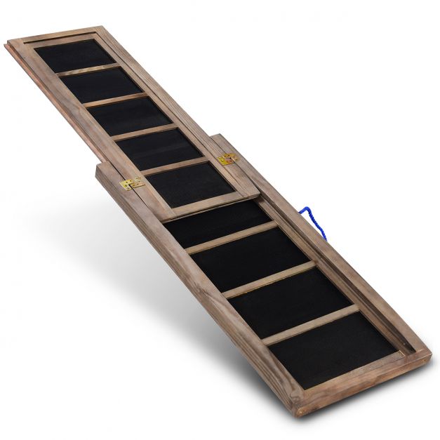 Hundetreppe Ausziehbare Hunderampe Autorampe Holz 166 x 43 cm