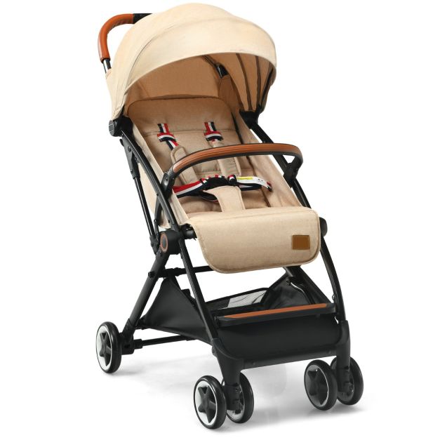 Faltbarer Kinderwagen mit Verstellbare Rckenlehne & Fusttze & Verdeck