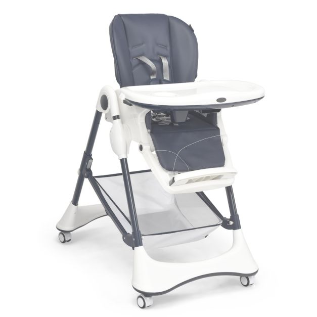 4-in-1 Tragbarer Baby- und Kleinkinder-Hochstuhl Schlafstuhl 60 x 89 x 110  cm Grau - Costway