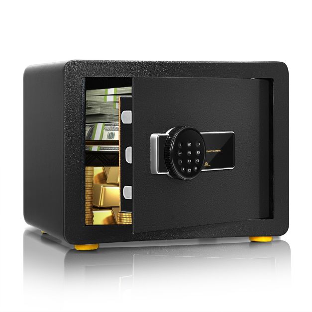 31,5L Safe Tresor Elektronischer Tresorschrank mit Digitaler Tastatur und  Schlüssel 40 x 30 x 31 cm Schwarz - Costway
