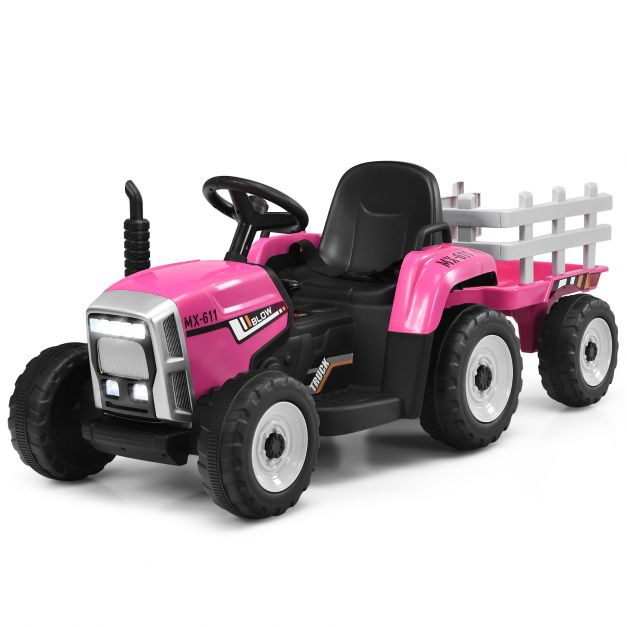 Einhorn Traktor Mädchen Tretbulldog mit Anhänger pink Spielzeug Bulldog Fahrzeug 