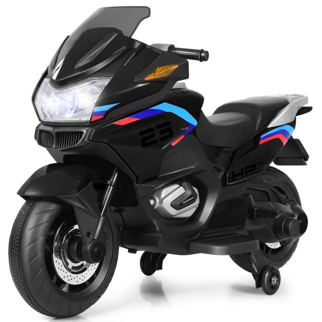 Elektro Kinder Motorrad Polizeimotorrad mit Sirene Licht Sound Akku Kofferraum 