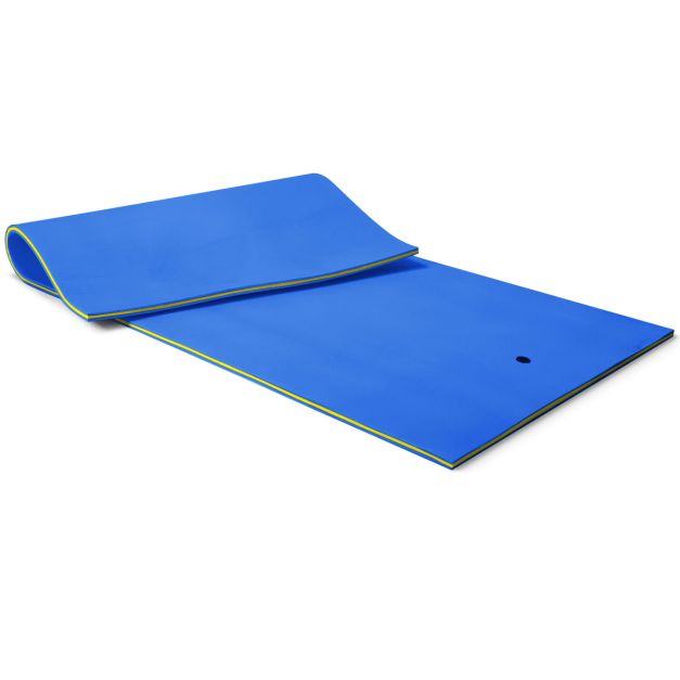 Schwimmende Wassermatte Reißfeste XPE-Schaumstoffmatte für Pool 355 x 183 x  3,5 cm Blau - Costway