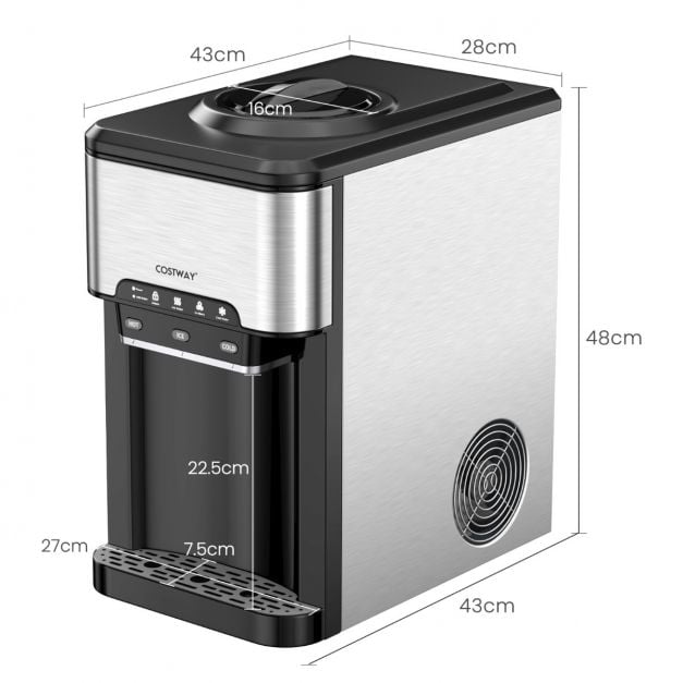 Wasserspender 3-in-1 Arbeitsplatten-Wasserkhler mit 3  Temperatureinstellungen fr Hei / Kalt / Eis Silber - Costway
