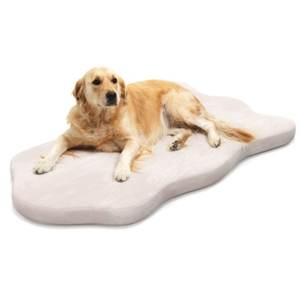 Orthopdisches Hundebett fr groe Hunde mit Memory-Schaum-Untersttzung &  abnehmbarem Bezug Beige