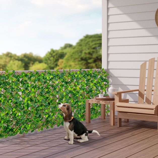 Knstliche Garten Sichtschutz Pflanzenwand Hecken mit Efeublttern /  Eukalyptus Blttern - Costway